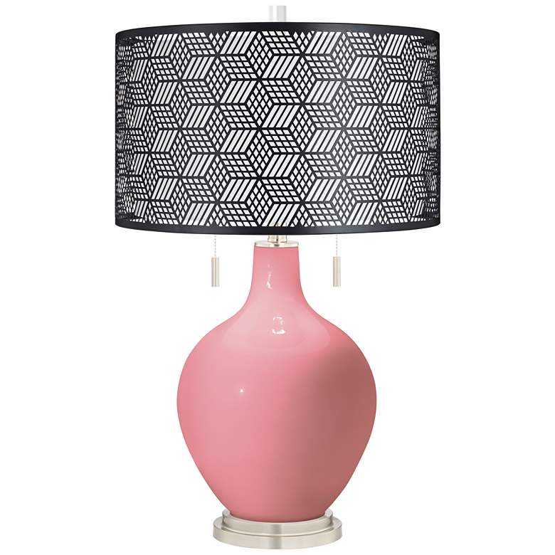 Image 1 Haute Pink Toby Table Lamp With Black Metal Shade