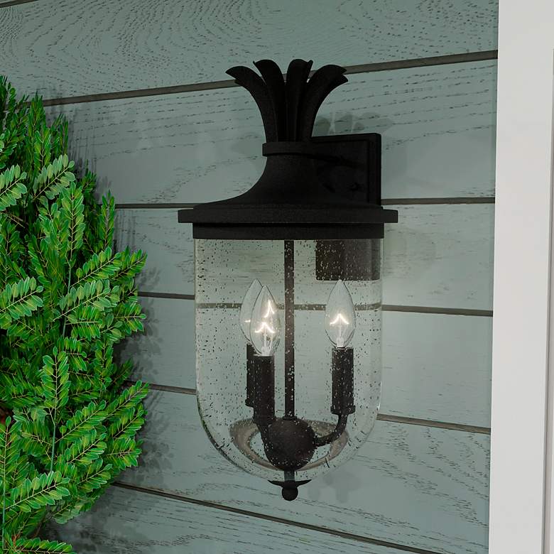 Image 1 Havana 3-Light Earth Black Outdoor Wall Lantern