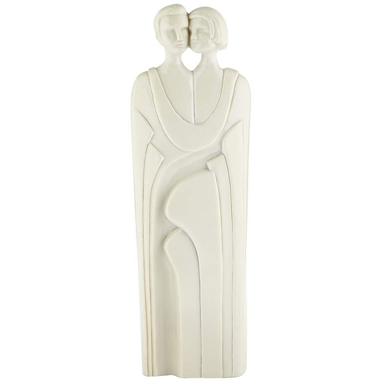 Image 1 Havannah 12 inch High Alaster White Couple Statue
