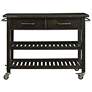 Havelock 50 3/4" Wide Black Rolling Kitchen Island Cart