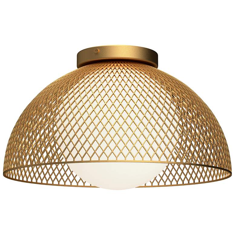 Image 1 Haven 12 1/2" Wide Gold Dome Ceiling Light