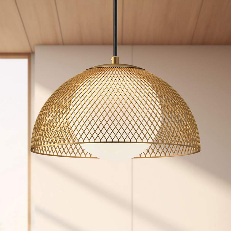 Image 1 Haven 12 3/4" Wide Gold Dome Pendant Light