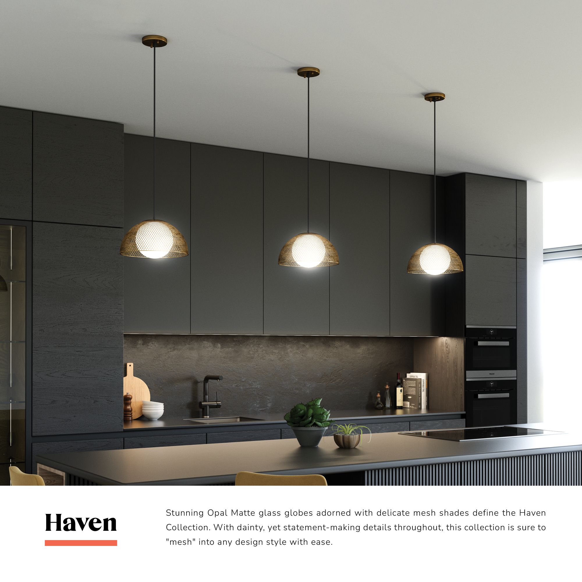 Image 4 Haven 12 3/4" Wide Gold Dome Pendant Light more views