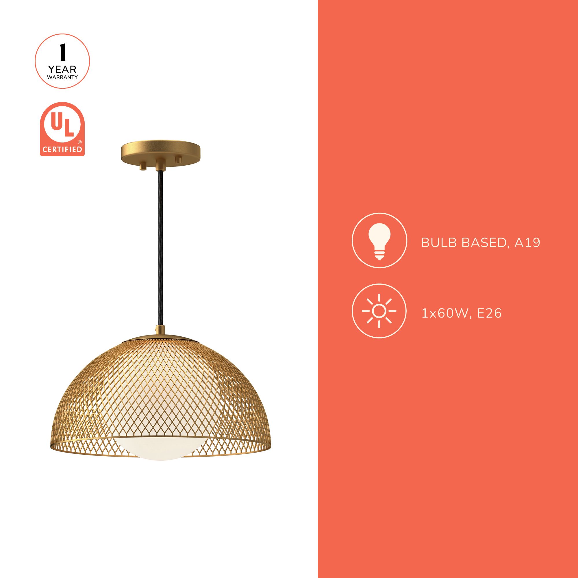 Image 5 Haven 12 3/4" Wide Gold Dome Pendant Light more views