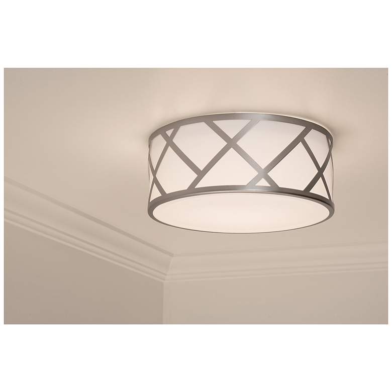 Image 3 Haven 13" LED Flushmount - 18W 120-277V - Satin Nickel more views