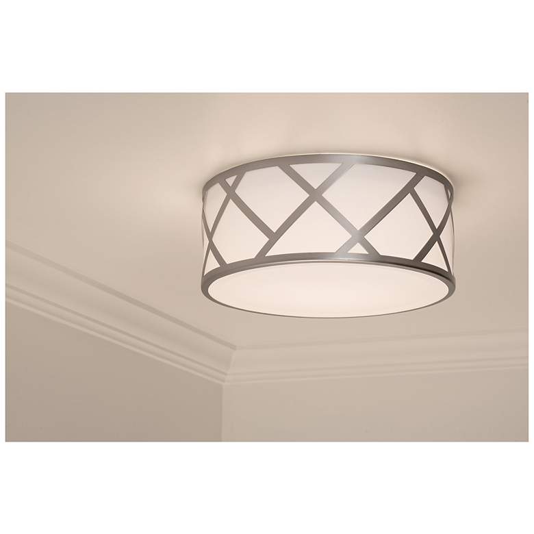 Image 2 Haven 17" Flush Mount - Satin Nickel Finish more views
