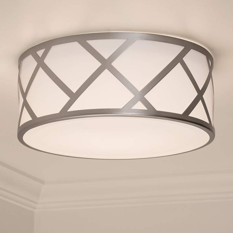 Image 1 Haven 21" LED Flushmount - 42W 120-277V - Satin Nickel