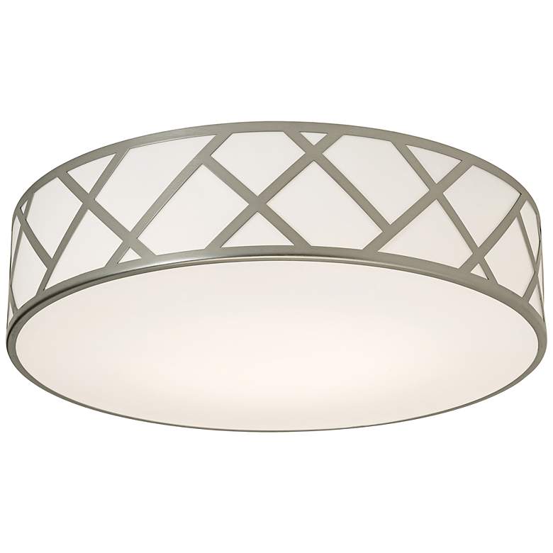 Image 2 Haven 21" Wide Satin Nickel Drum Ceiling Light
