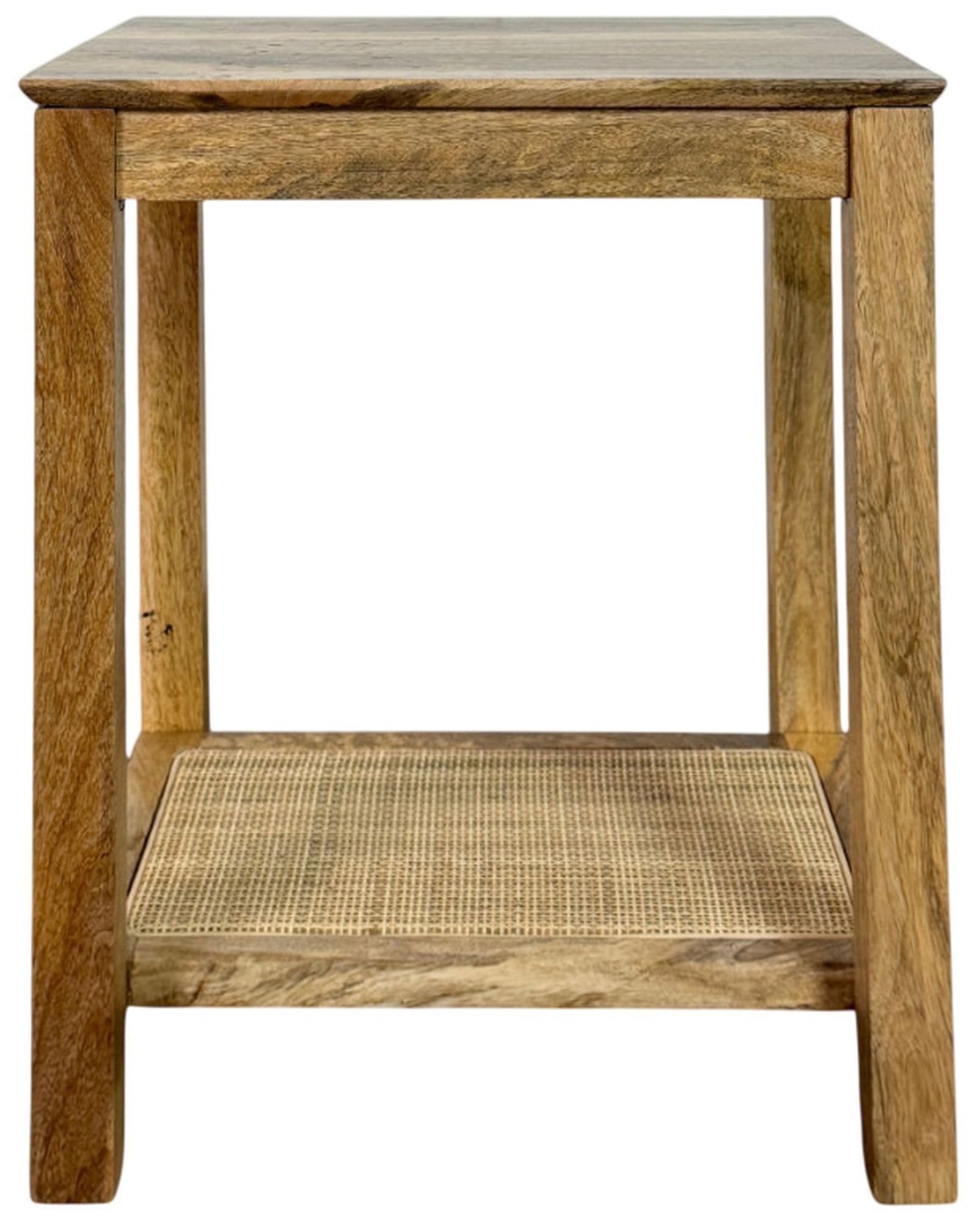 Image 2 Haven 22 in Accent Table with Handwoven 1 Cane Shelf, Blonde Acacia more views