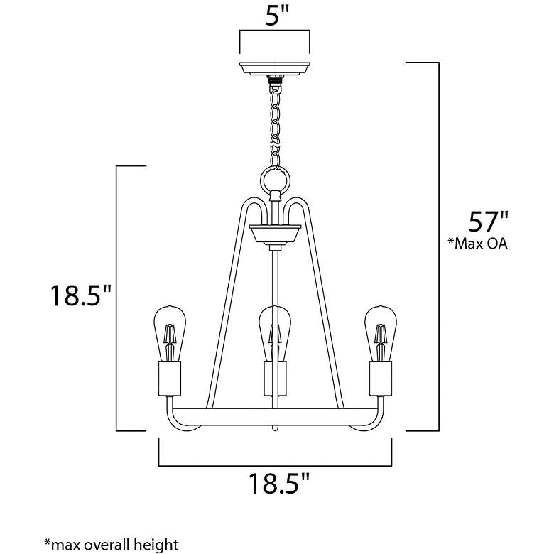 Image 4 Haven 3-Light 18.5" Wide Black/Satin Nickel Chandelier more views