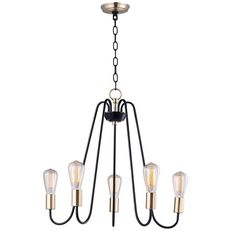 Image 1 Haven 5-Light 23.75 inch Wide Oil Rubbed Bronze/Antique Brass Chandelier