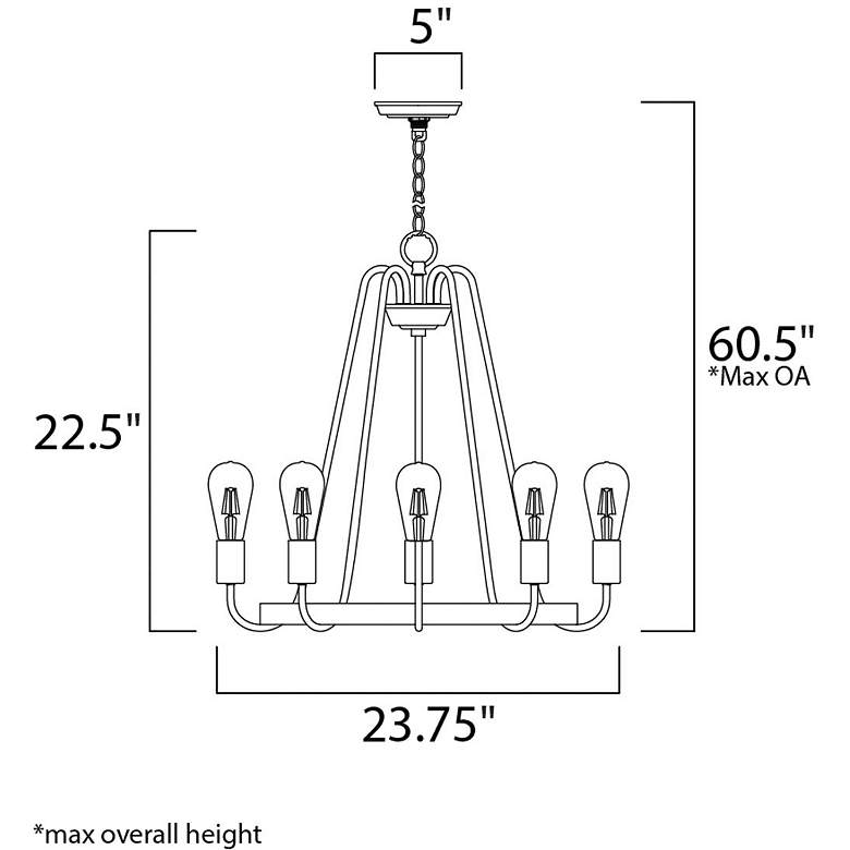 Image 5 Haven 5-Light 23.75" Wide Oil Rubbed Bronze/Antique Brass Chandelier more views