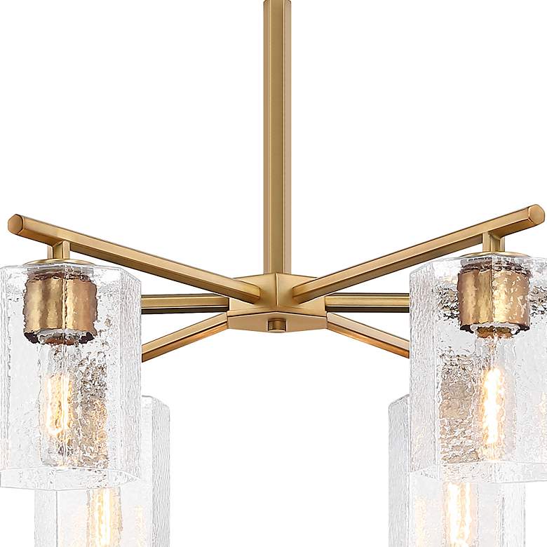 Image 3 Haven 6-Light Brushed Gold Transitional Shaded Chandelier for Entryways more views