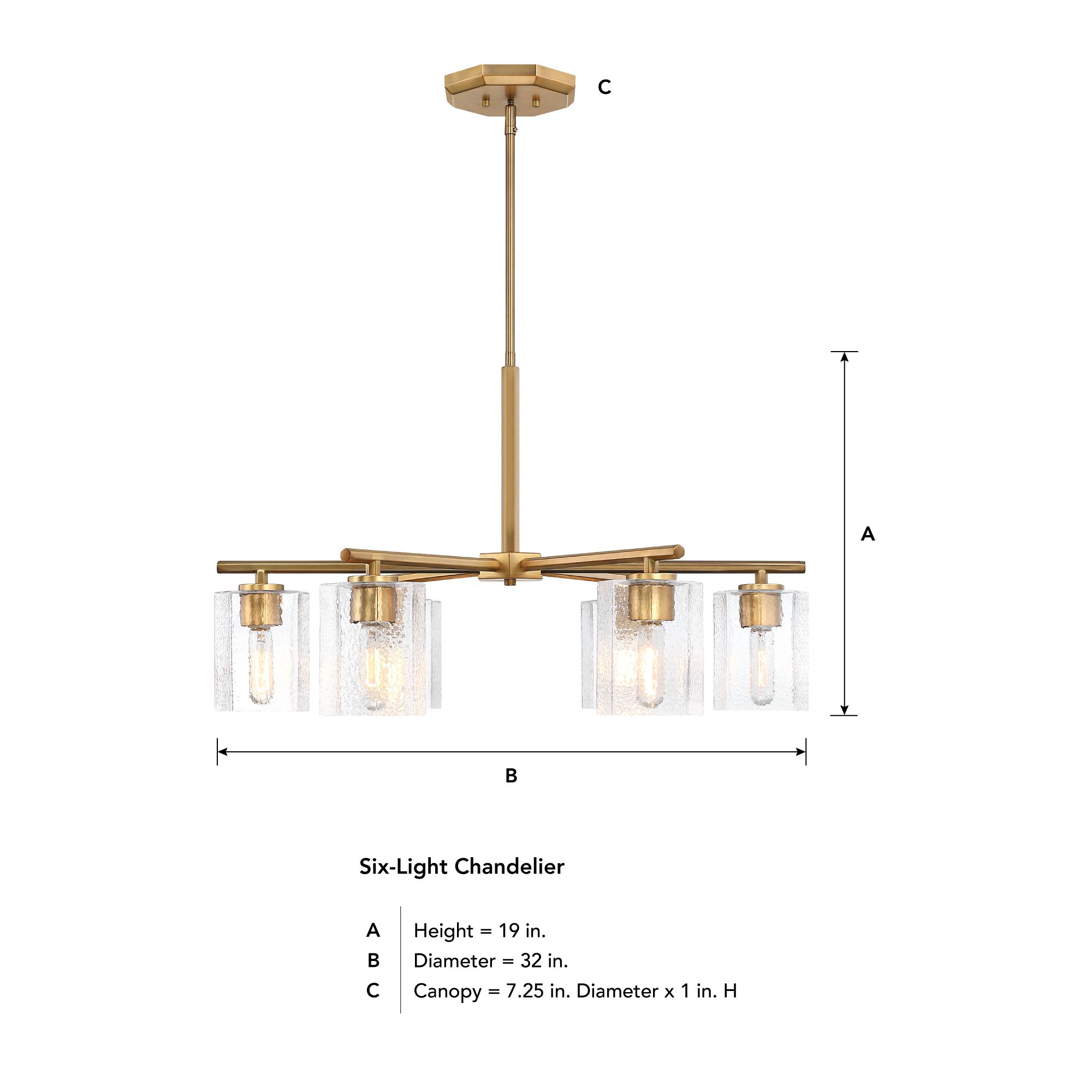 Haven 6-Light Brushed Gold Transitional Shaded Chandelier for Entryways