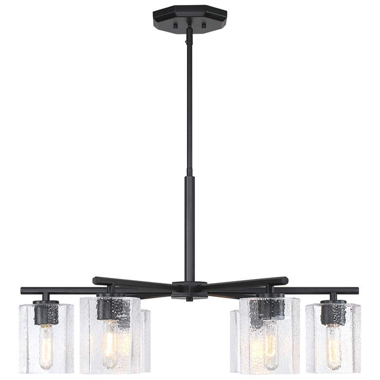 Image 2 Haven 6-Light Matte Black Transitional Shaded Chandelier for Entryways