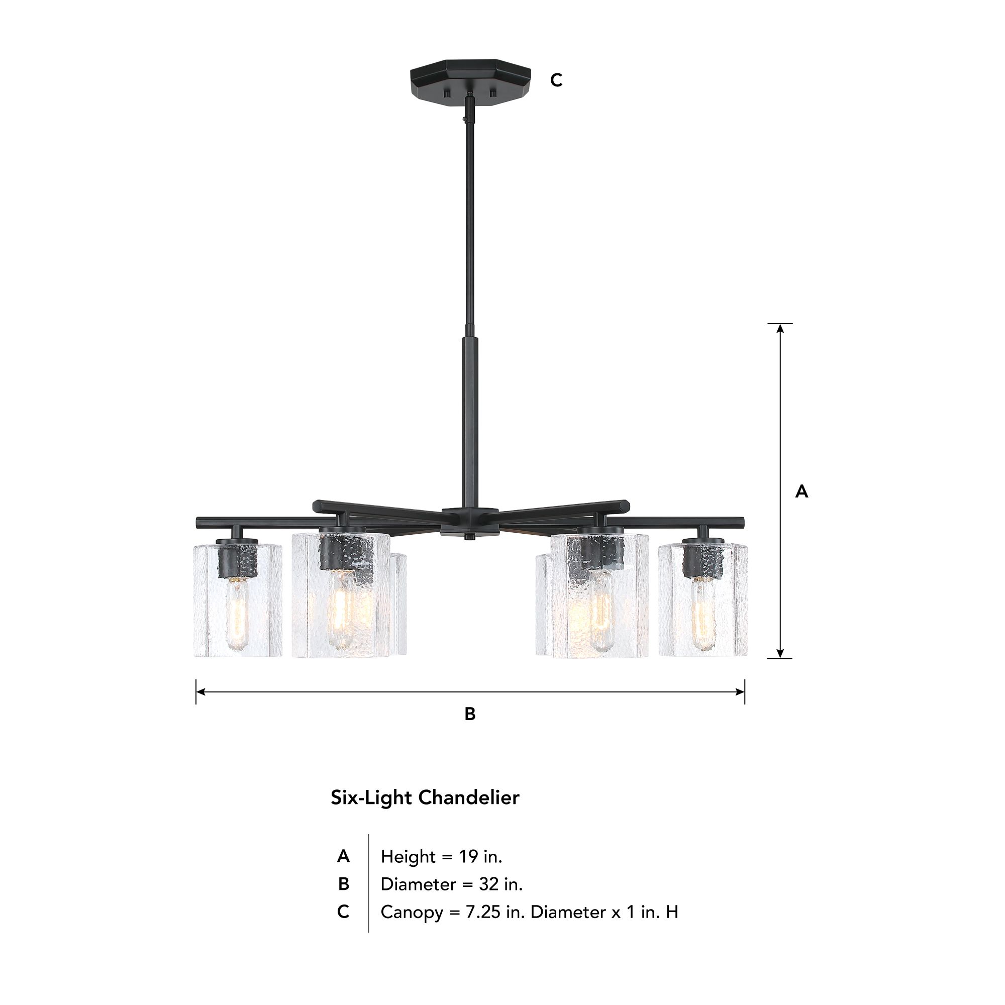Haven 6-Light Matte Black Transitional Shaded Chandelier for Entryways