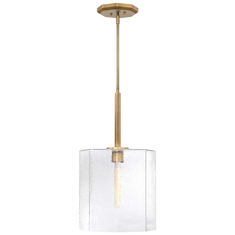 Image 1 Haven 60 Watt 1-Light 14"Old Satin Brass Geometric Pendant Light Shade
