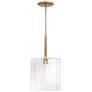 1_Haven 60 Watt 1-Light 14"Old Satin Brass Geometric Pendant Light Shade