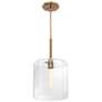 6_Haven 60 Watt 1-Light 14"Old Satin Brass Geometric Pendant Light Shade more views