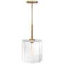 7_Haven 60 Watt 1-Light 14"Old Satin Brass Geometric Pendant Light Shade more views