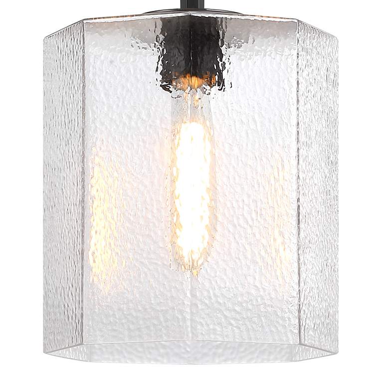 Image 2 Haven 60 Watt 1-Light Matte Black Geometric Pendant Light with Glass Shade more views
