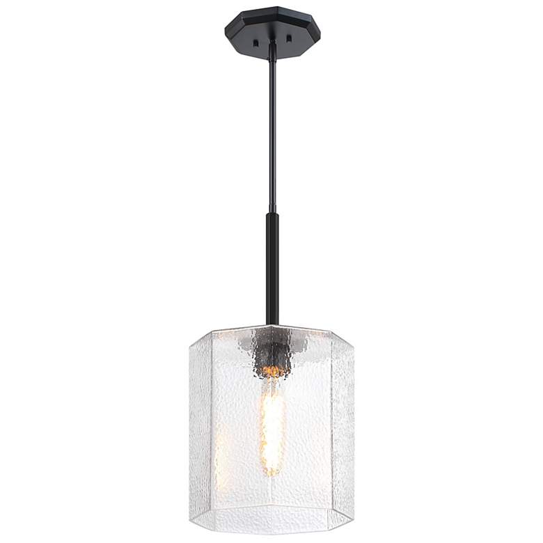 Image 5 Haven 60 Watt 1-Light Matte Black Geometric Pendant Light with Glass Shade more views