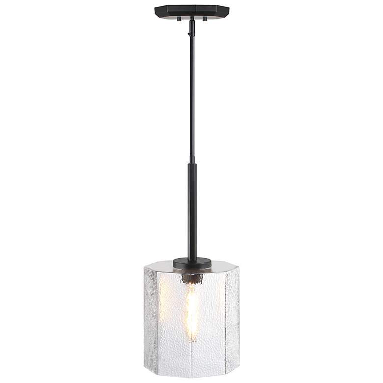 Image 6 Haven 60 Watt 1-Light Matte Black Geometric Pendant Light with Glass Shade more views