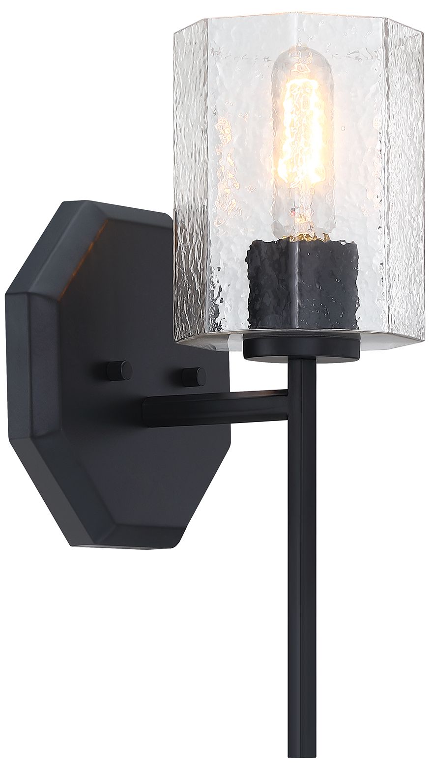 Image 3 Haven 7 in. 1-Light Matte Black Wall Sconce Light more views