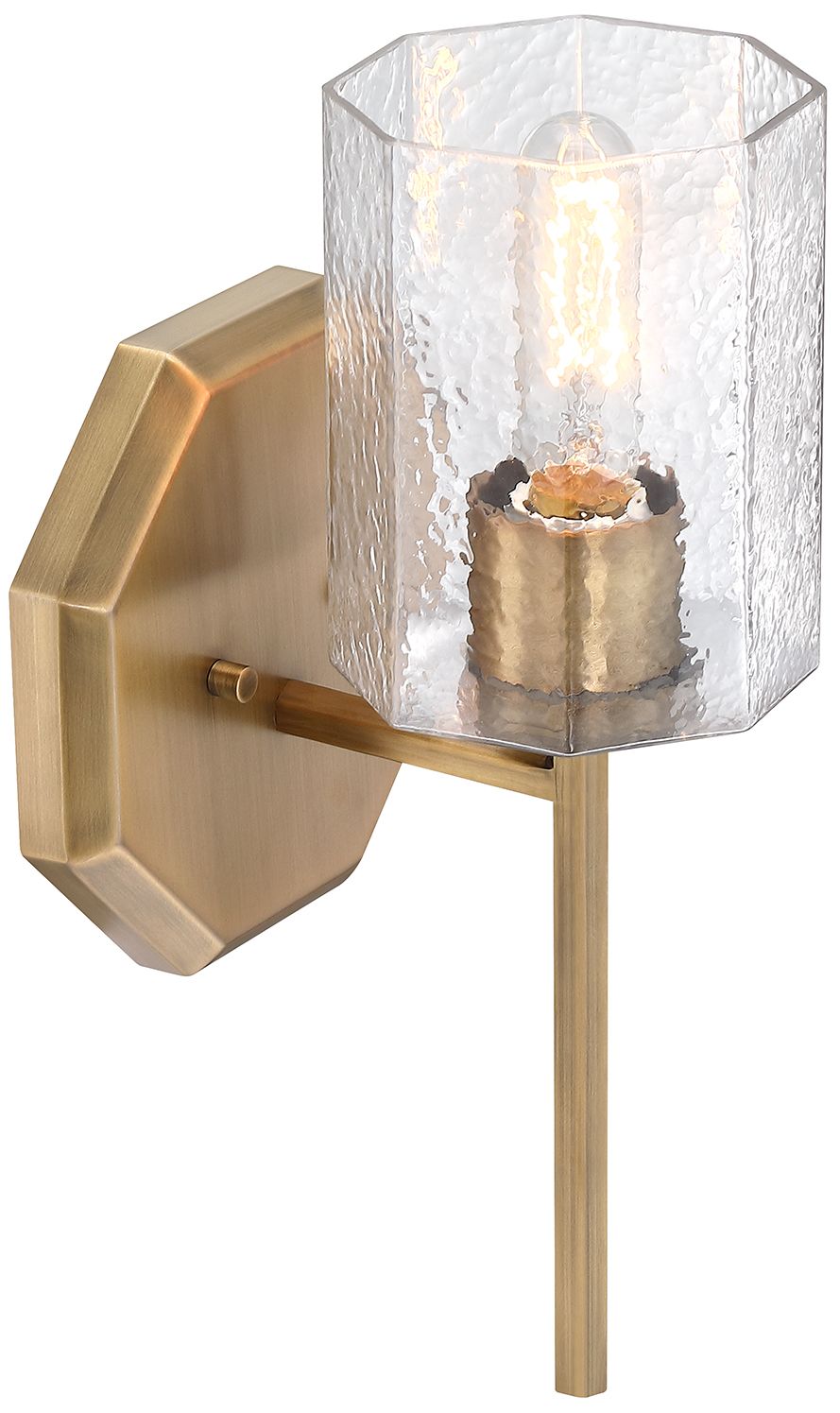 Image 3 Haven 7 in. 1-Light Old Satin Brass Wall Sconce Light more views