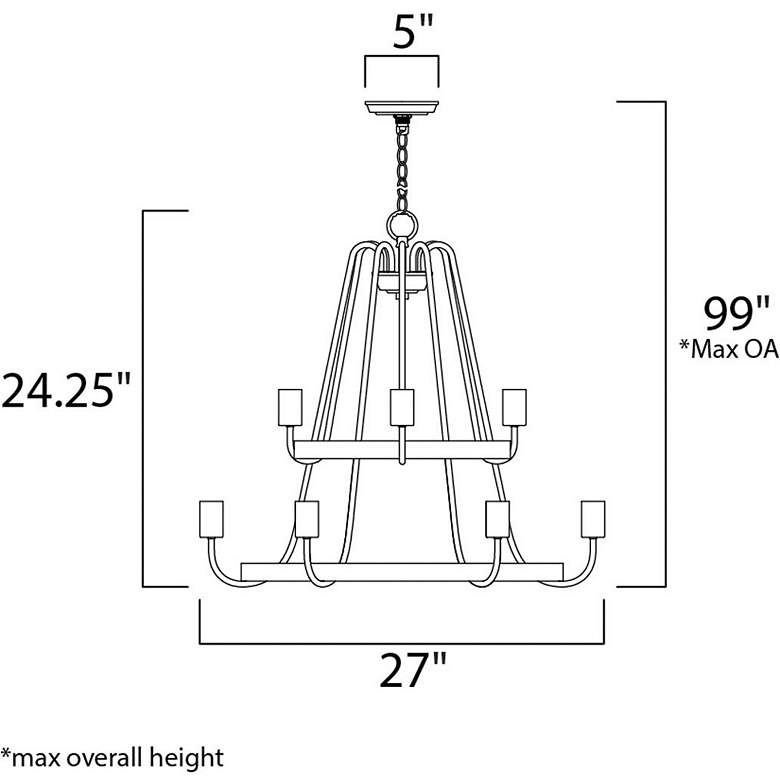 Image 5 Haven 9-Light 27" Wide Oil Rubbed Bronze/Antique Brass Chandelier more views