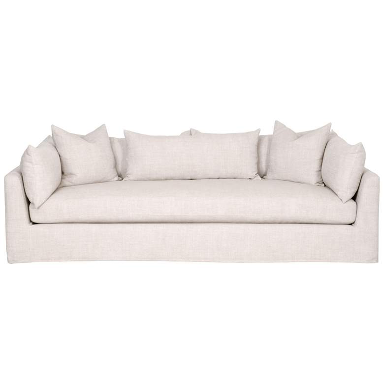 Image 1 Haven 96" Lounge Slipcover Sofa, Bisque, Espresso