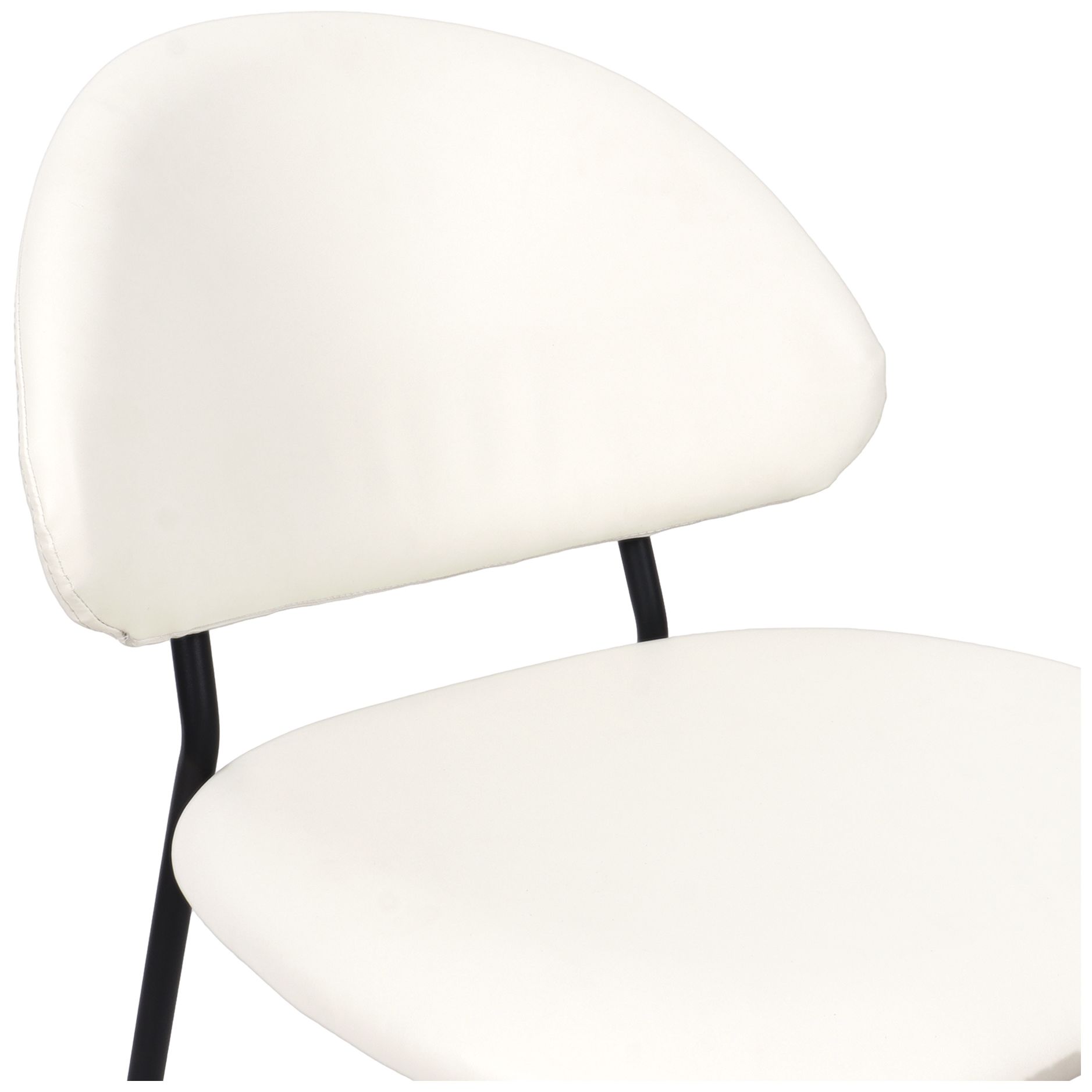 Image 6 Haven Modern Vegan Leather Metal Side Chair in Ivory - Set of 4 more views