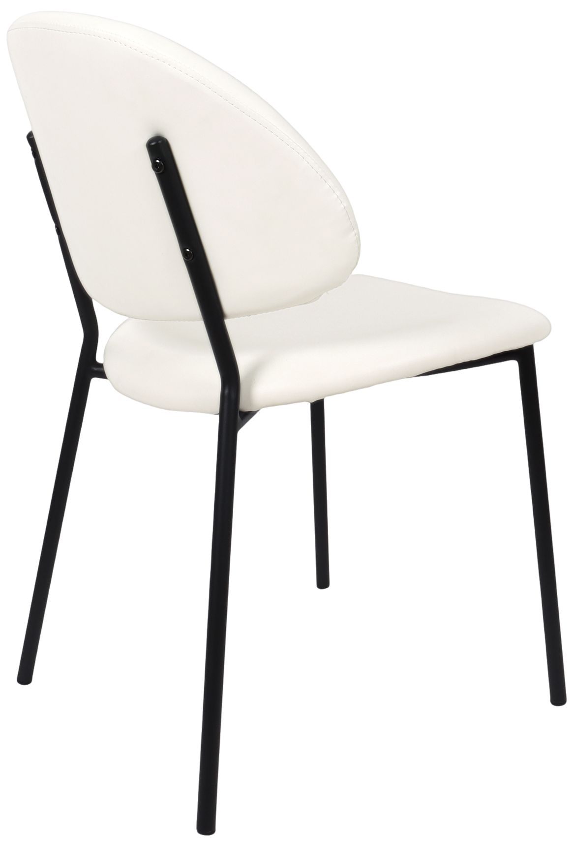 Haven Modern Vegan Leather Metal Side Chair in Ivory - Set of 4