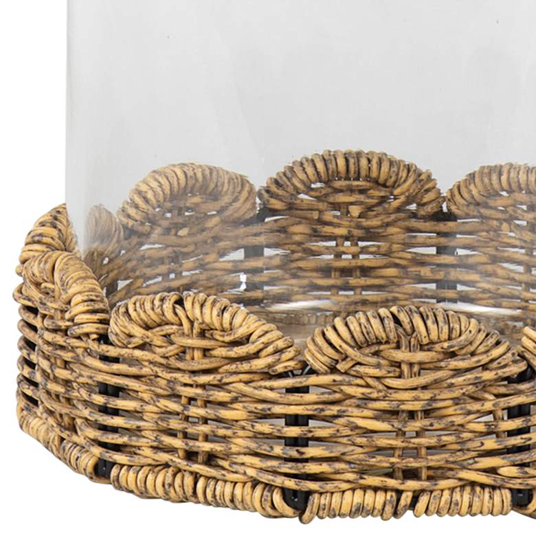Image 2 Haven Natural Rattan Clear Glass Small Pillar Hurricane more views