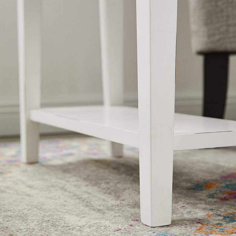 Image 4 Haven Ridge 10"W Farmhouse White 1-Drawer Narrow End Table more views