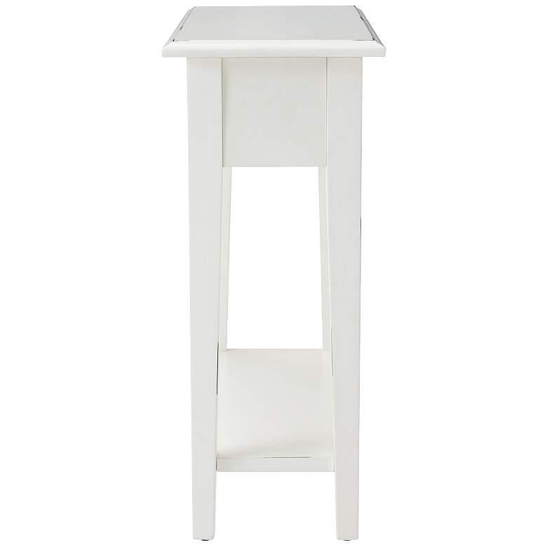 Image 6 Haven Ridge 10"W Farmhouse White 1-Drawer Narrow End Table more views