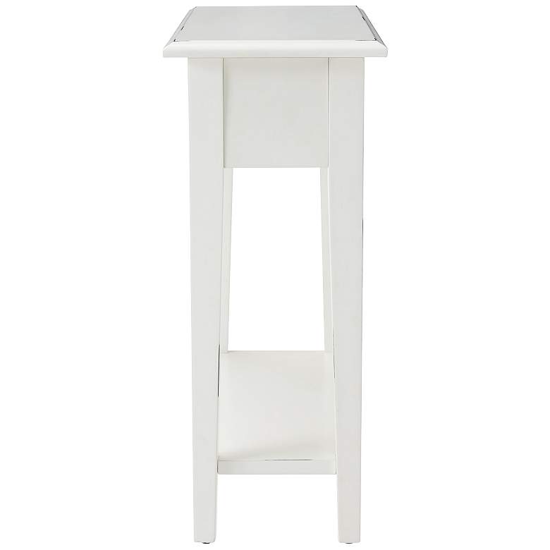 Image 6 Haven Ridge 10 inchW Farmhouse White 1-Drawer Narrow End Table more views