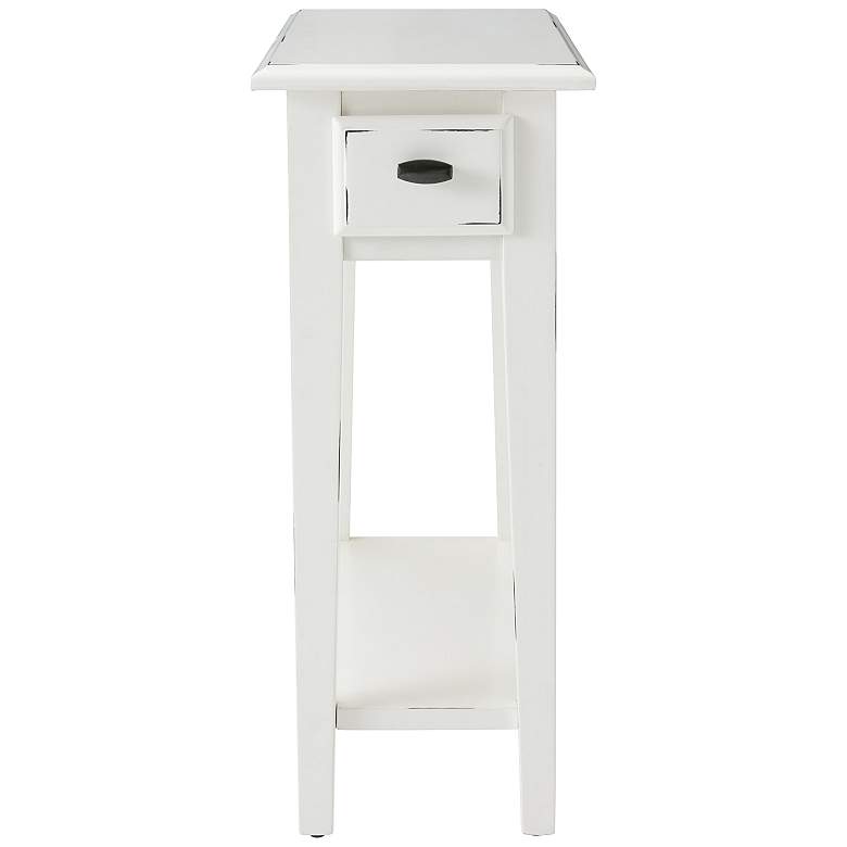 Image 7 Haven Ridge 10"W Farmhouse White 1-Drawer Narrow End Table more views