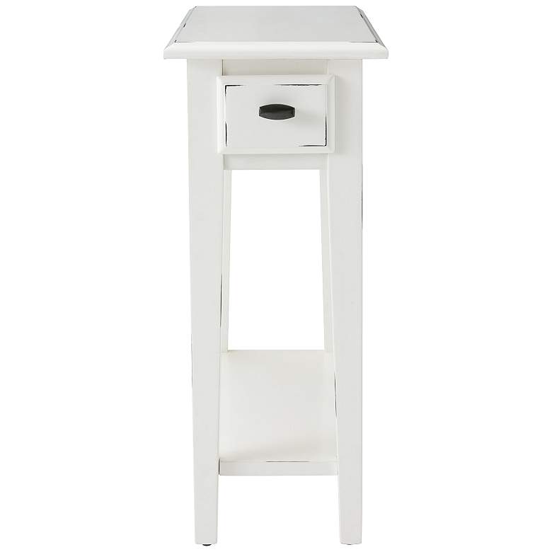 Image 7 Haven Ridge 10 inchW Farmhouse White 1-Drawer Narrow End Table more views