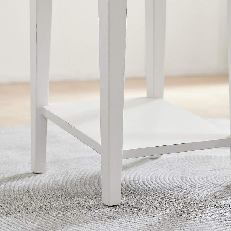 Image 3 Haven Ridge 15"W Farmhouse White 1-Drawer Square End Table more views
