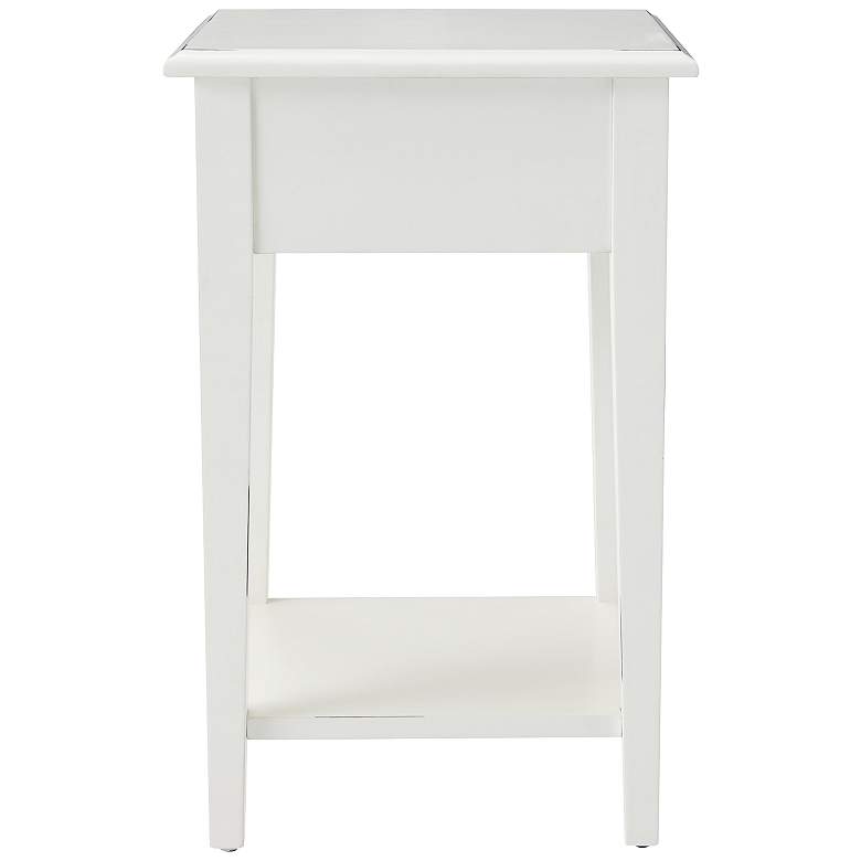 Image 5 Haven Ridge 15 inchW Farmhouse White 1-Drawer Square End Table more views