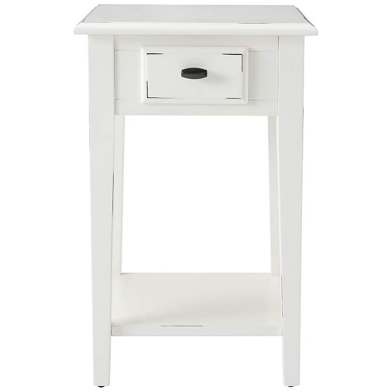 Image 6 Haven Ridge 15"W Farmhouse White 1-Drawer Square End Table more views
