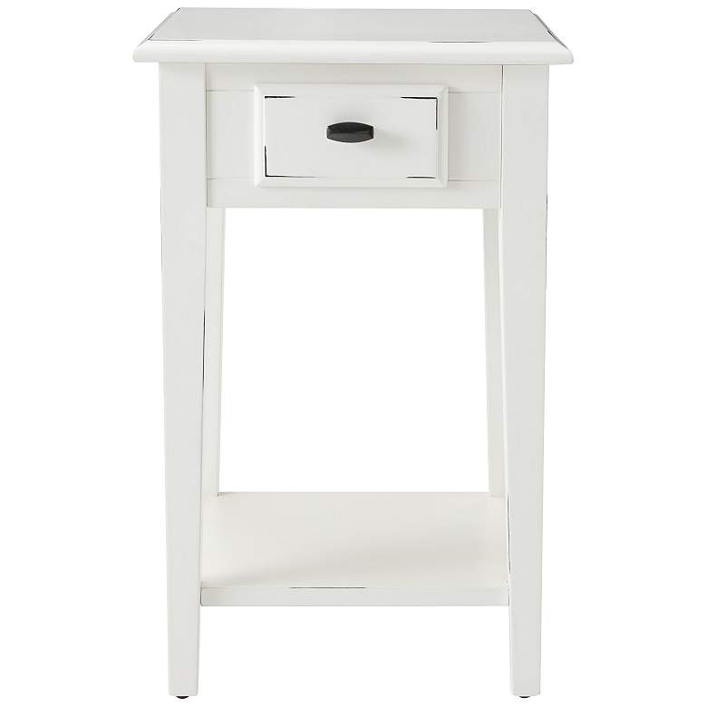 Image 6 Haven Ridge 15 inchW Farmhouse White 1-Drawer Square End Table more views