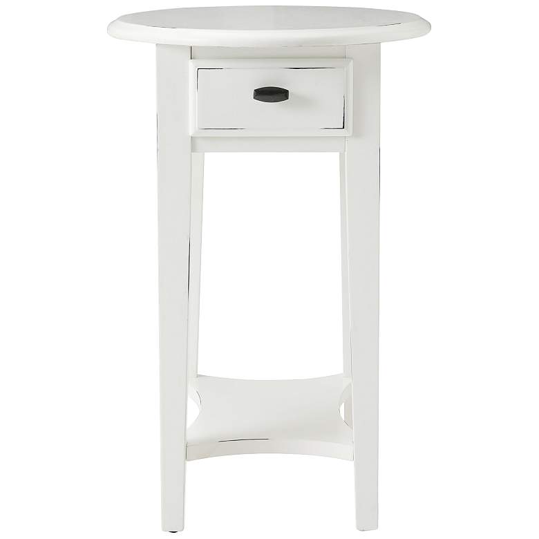 Image 6 Haven Ridge 20 1/2 inchW Farmhouse White 1-Drawer Oval End Table more views