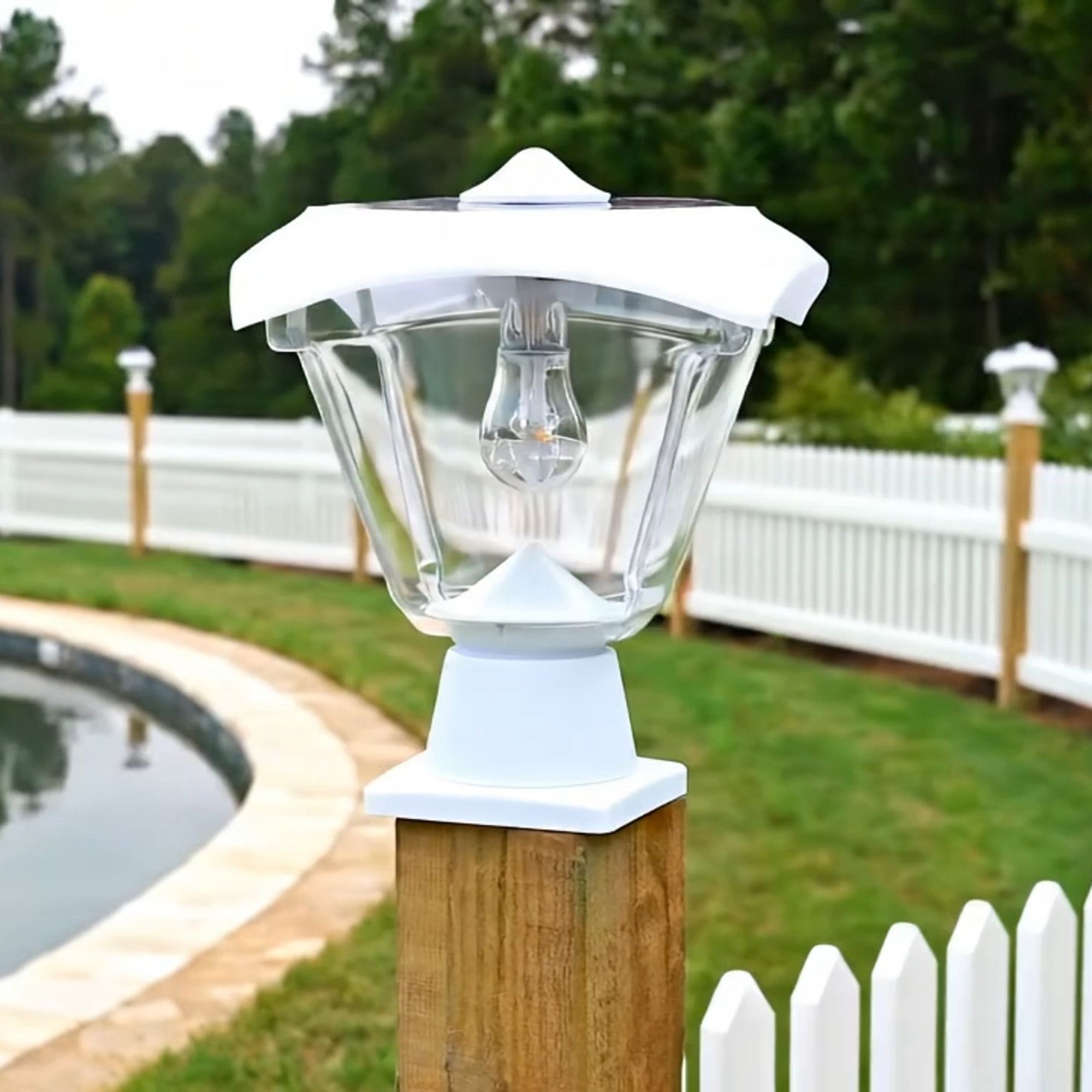 Image 3 Haven Solar Light Wall Pier and 3-inch Fitter Mounts White more views