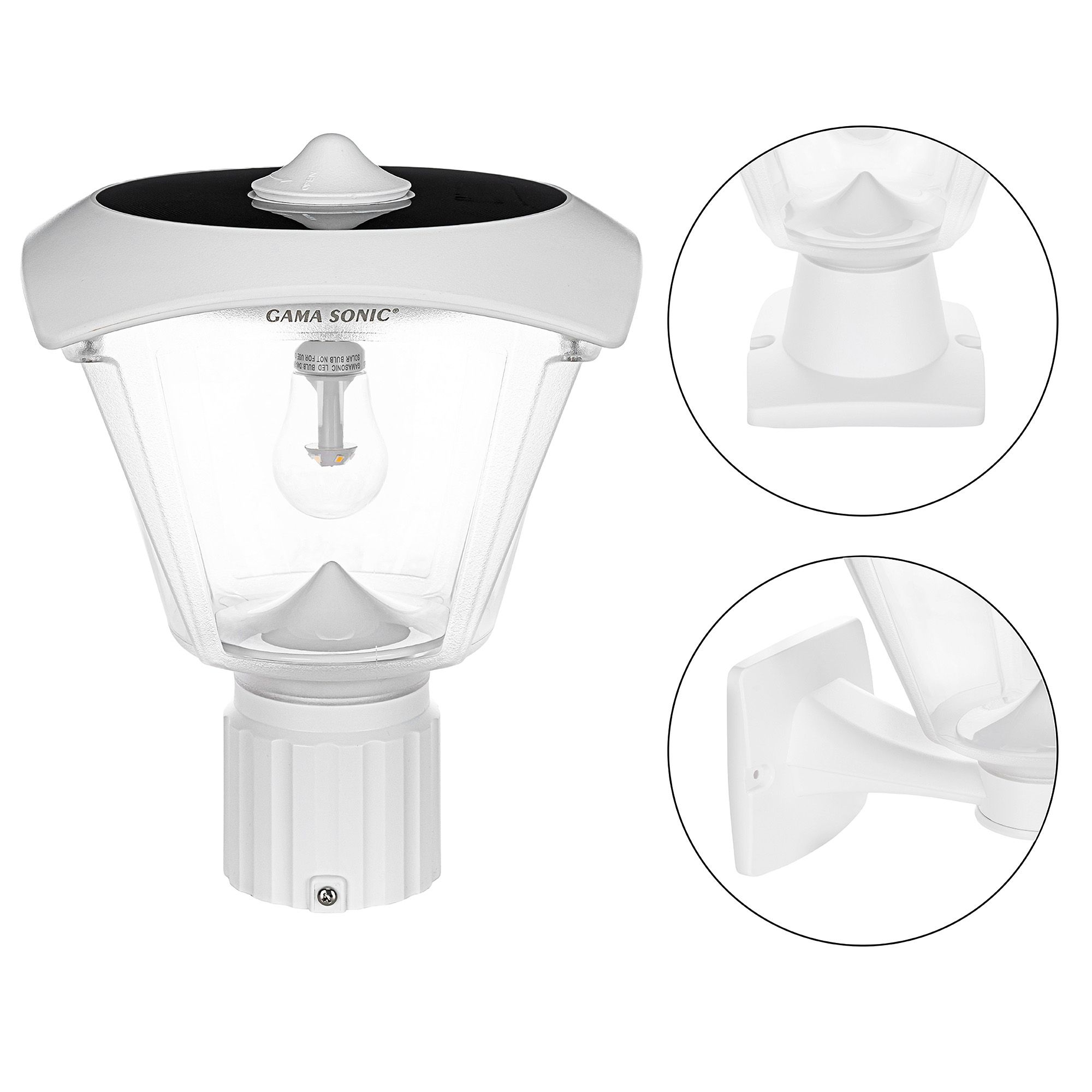 Image 7 Haven Solar Light Wall Pier and 3-inch Fitter Mounts White more views