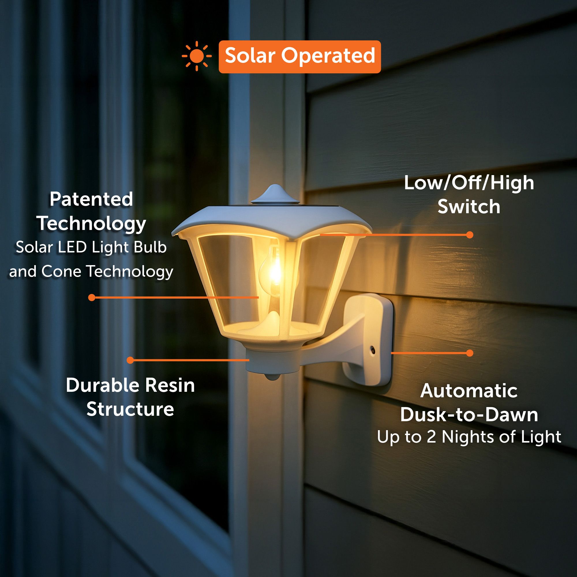 Haven Solar Light Wall Pier and 3-inch Fitter Mounts White