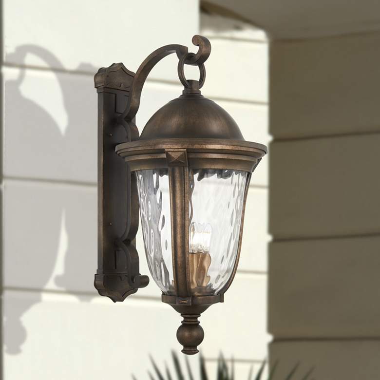 Image 1 Havenwood 31 1/4 inch H Tavira Bronze and Alder Silver Outdoor Wall Light