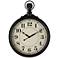 Haverford Black Metal Pocket Watch 15" Round Wall Clock