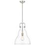 Haverhill 14" Brushed Satin Nickel Stem Hung Pendant w/ Clear Shade
